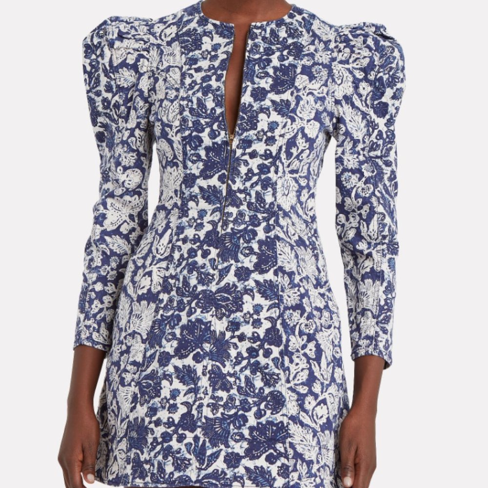 Ulla Johnson Wren Floral Denim Mini Dress